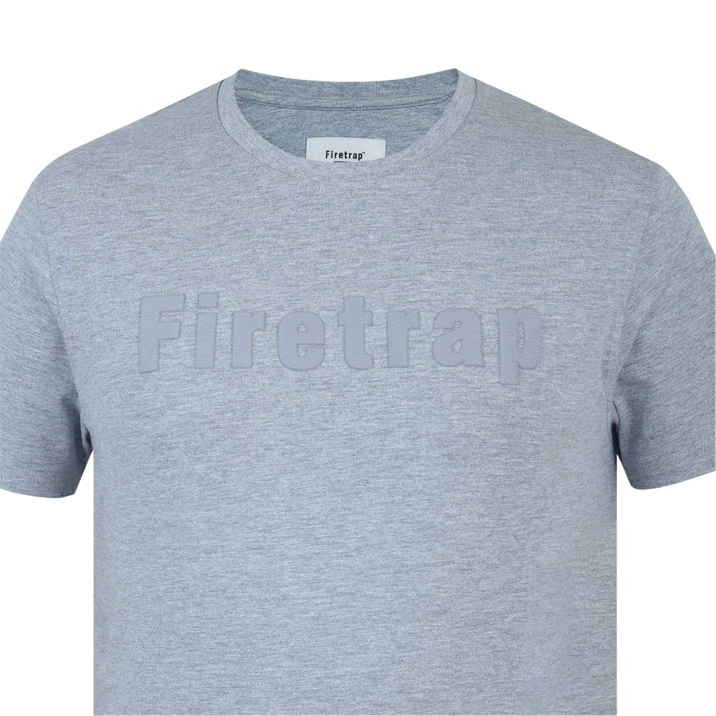 Grey Marl Marl - Side - Firetrap Mens Logo Cotton T-Shirt