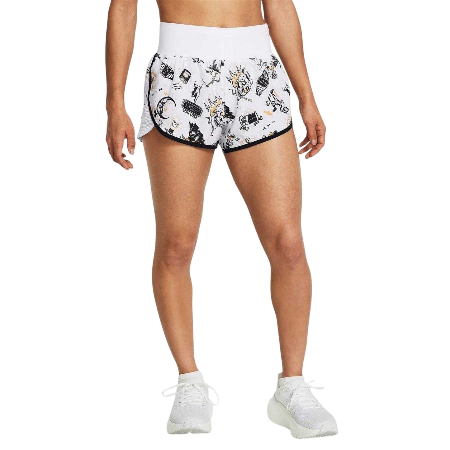 White - Lifestyle - Under Armour Womens-Ladies Graphic Print Running Shorts