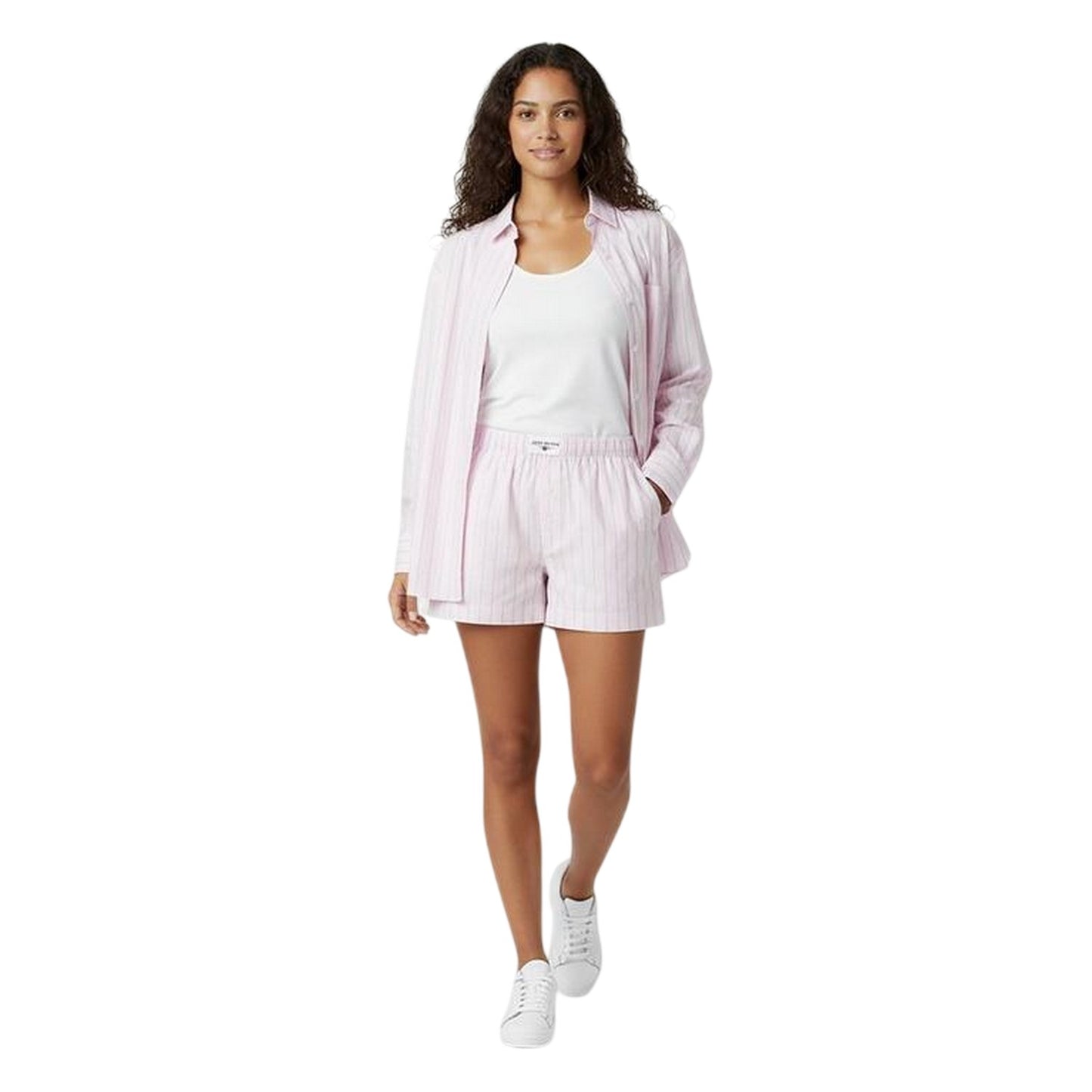 Pink - Lifestyle - Jack Wills Womens-Ladies Stripe Poplin Regular Long-Sleeved Shirt