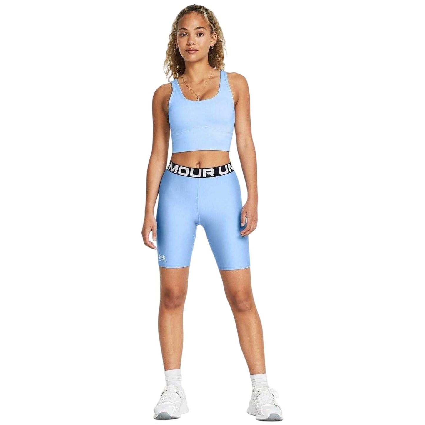 Blue - Pack Shot - Under Armour Womens-Ladies Armour Fitted Compression Shorts