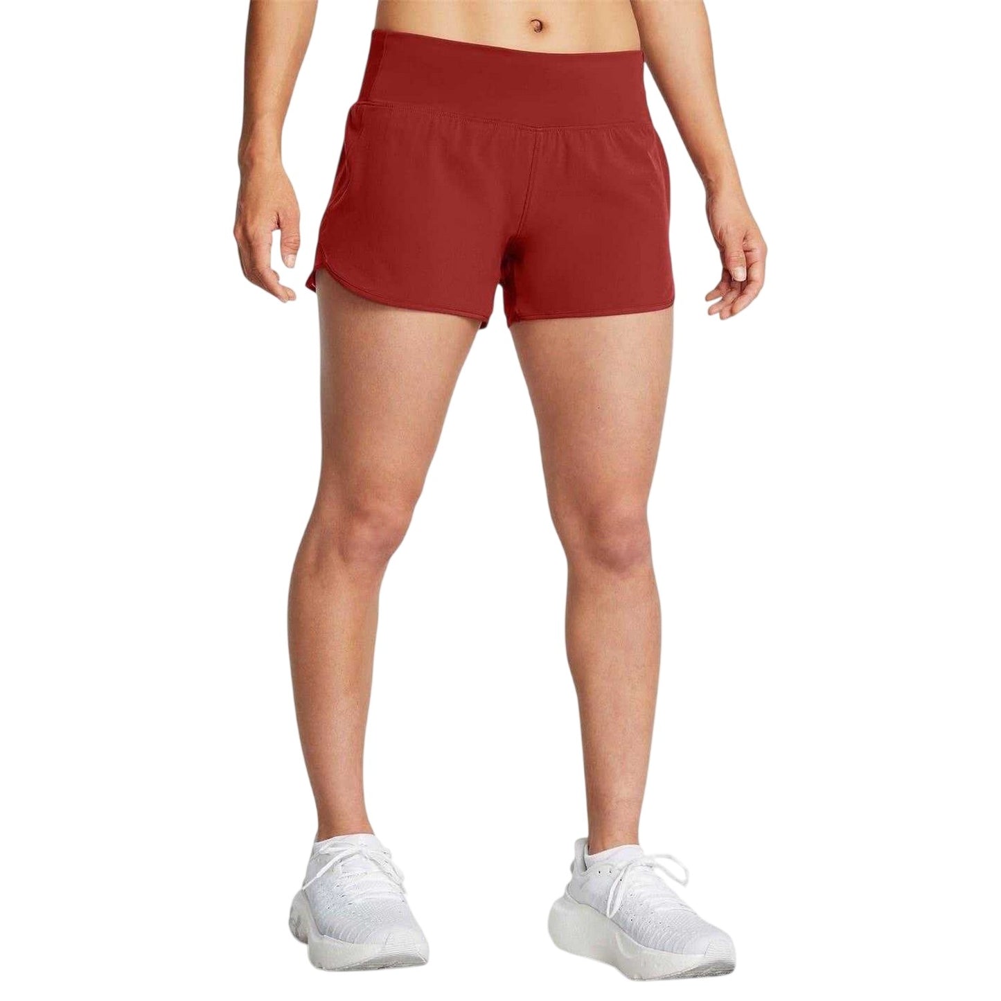 Orange - Side - Under Armour Womens-Ladies Launch Pro Running Shorts