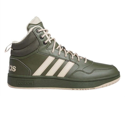 Green - Front - Adidas Boys Hoops 3.0 Mid Winterized Basketball Shoes