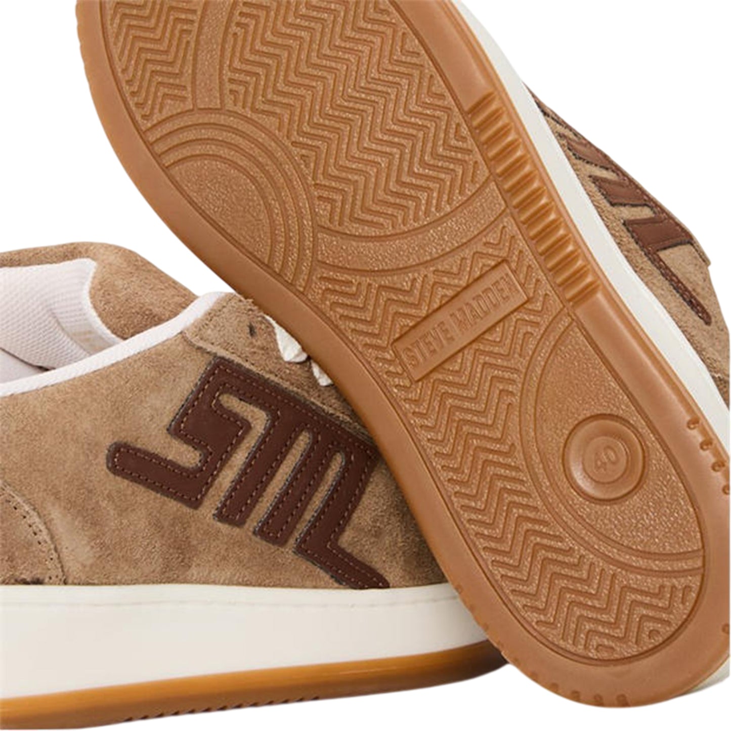 Taupe-Brown - Lifestyle - Steve Madden Womens-Ladies Alysha Logo Lace Up Trainers