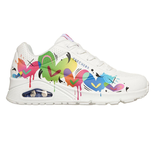 White-Green-Black - Front - Skechers Womens-Ladies Uno J Nylor Trainers