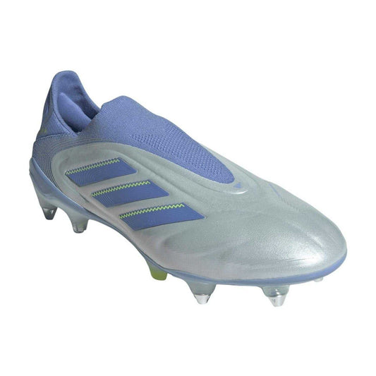 Blue-Lemon - Front - Adidas Mens Copa Pure III Elite 3 Stripes Leather Soft Ground Football Boots