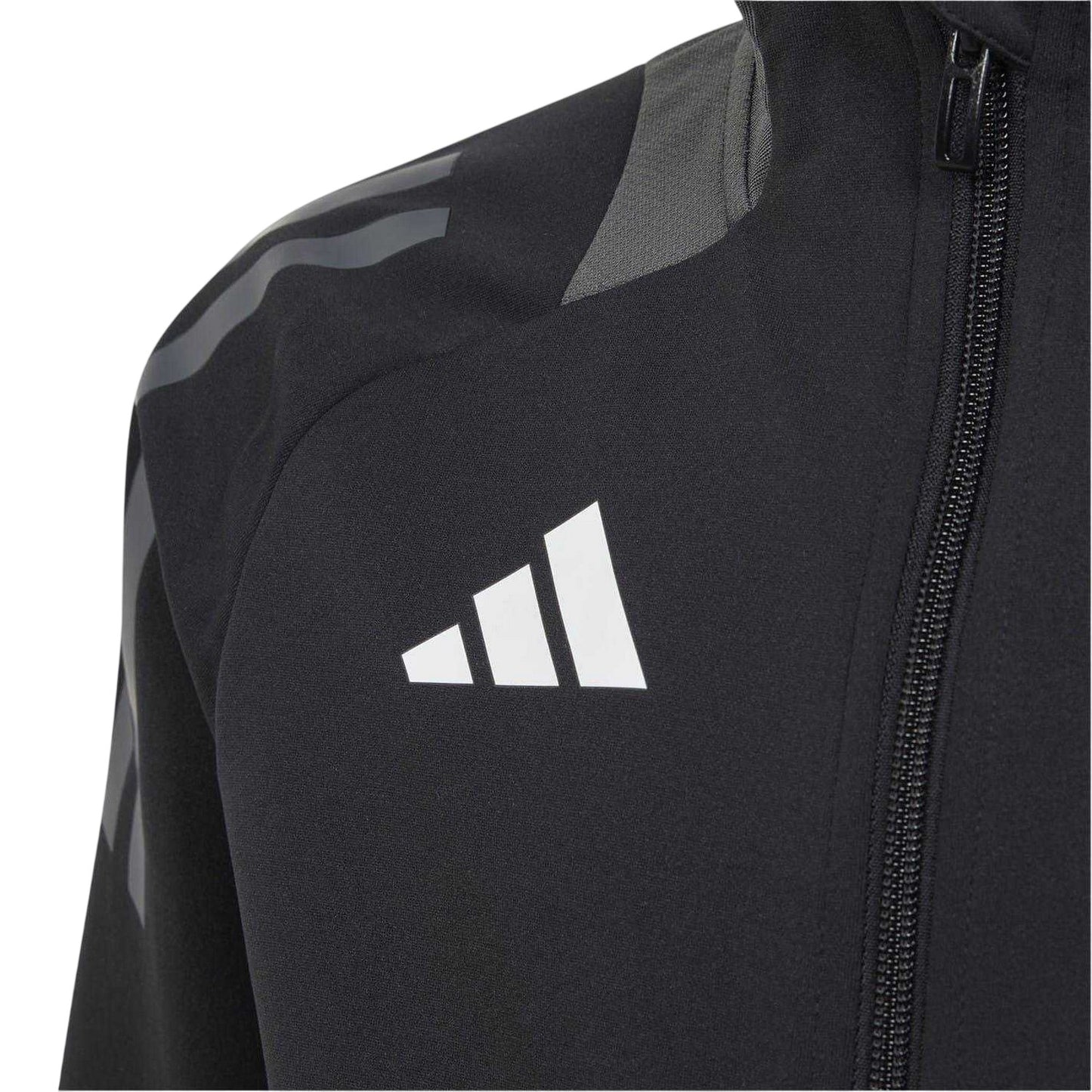 Black-Dark Grey - Lifestyle - Adidas Childrens-Kids Tiro 24 Funnel Neck Raglan Track Top