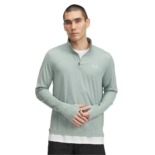 Green - Front - Under Armour Mens Launch Quarter Zip Track Top