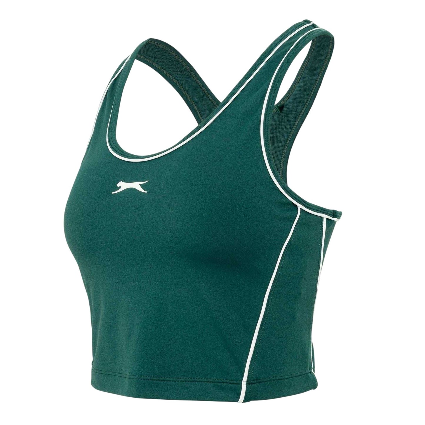 Forest Green - Side - Slazenger Womens-Ladies Logo Racerback Vest Top