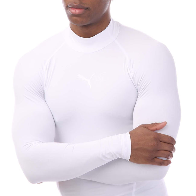 White - Side - Puma Mens Liga Long-Sleeved Base Layer Top