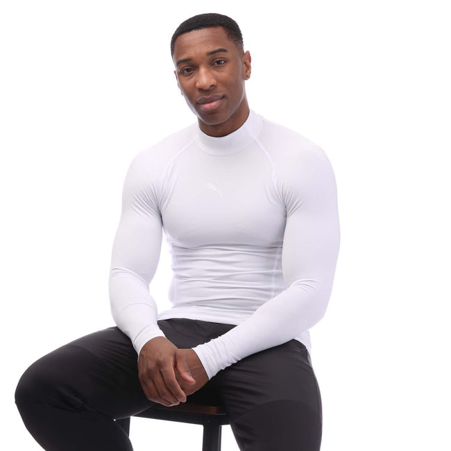 White - Lifestyle - Puma Mens Liga Long-Sleeved Base Layer Top