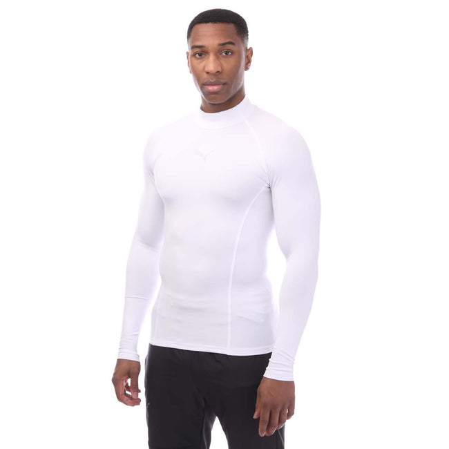White - Front - Puma Mens Liga Long-Sleeved Base Layer Top