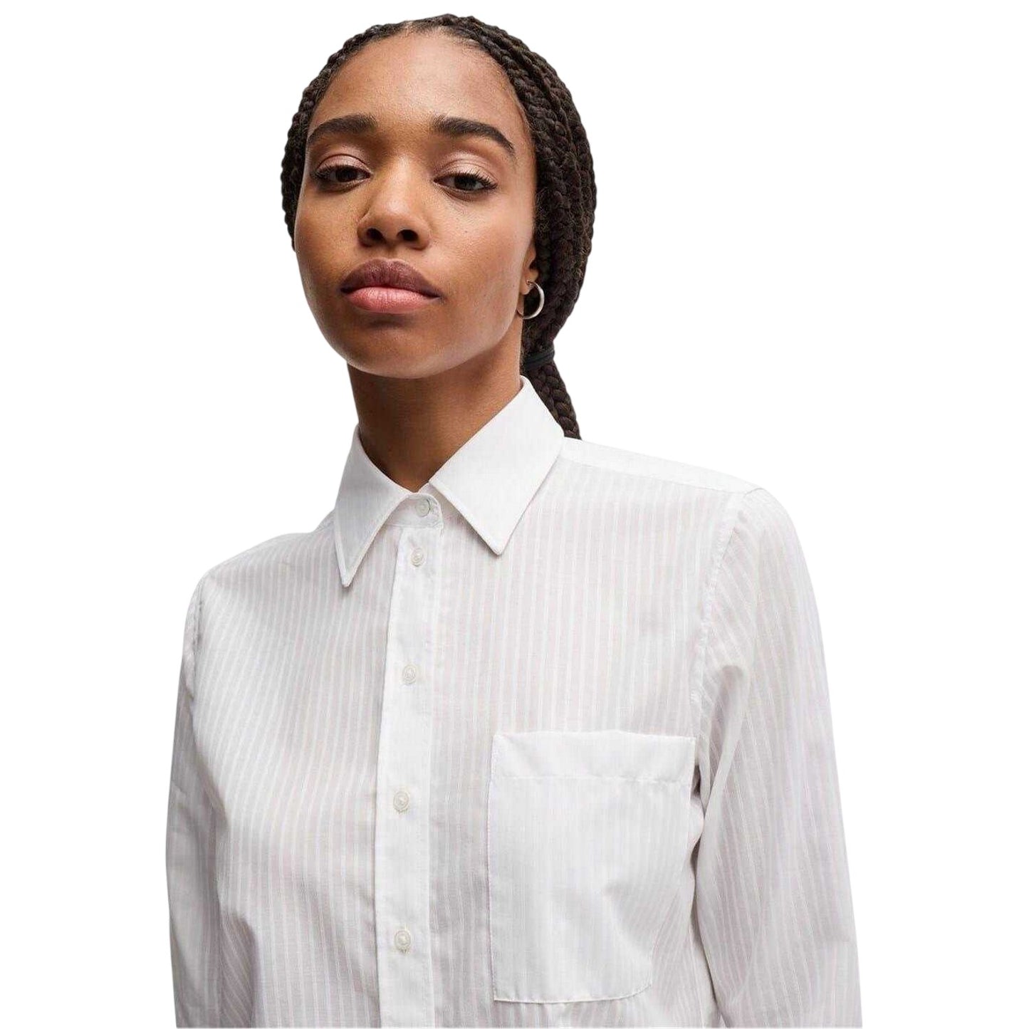 White - Lifestyle - Boss Womens-Ladies Brielle Monday Shirt