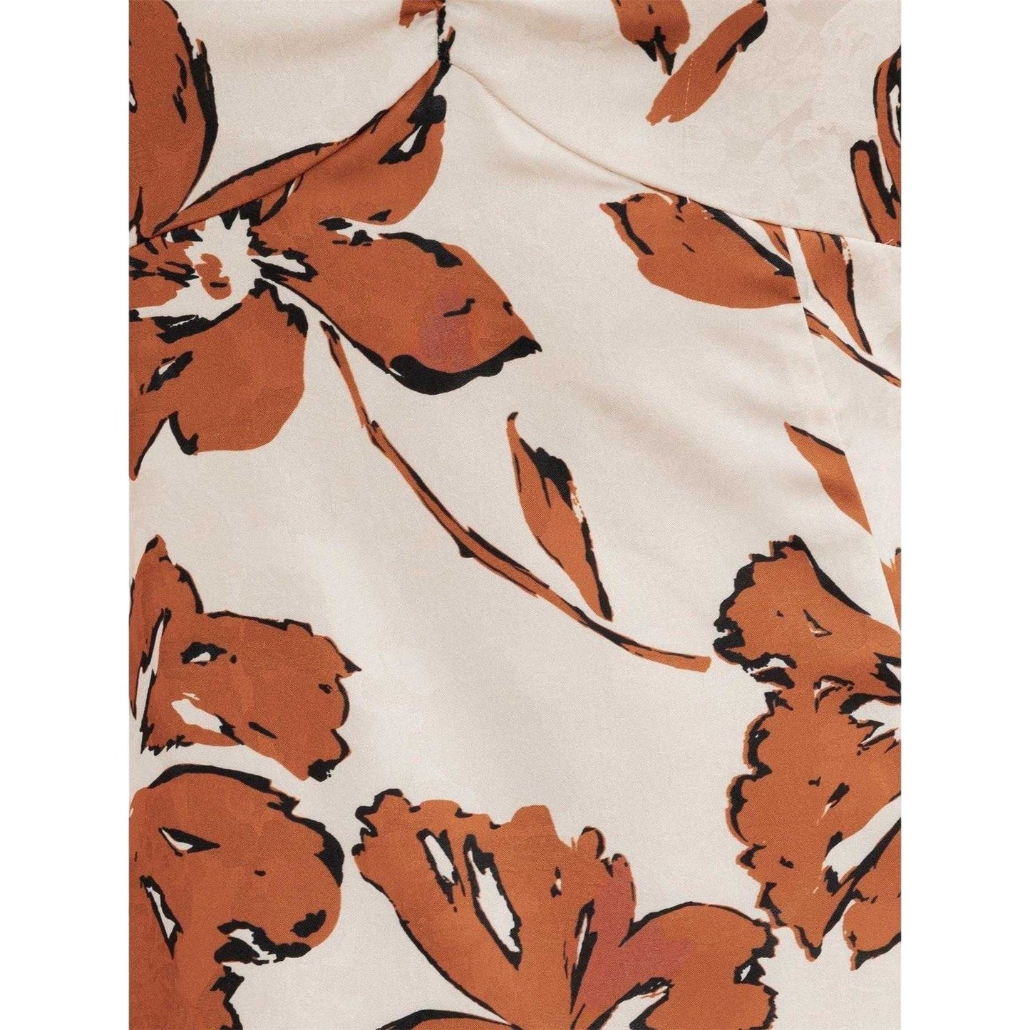 Cream - Lifestyle - Lovedrobe Womens-Ladies Floral Ruched Front Midi Dress