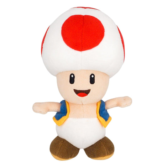 White-Red - Front - Super Mario Toad Plush Toy