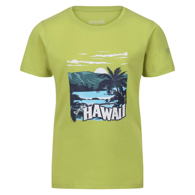 Green - Front - Regatta Childrens-Kids Bosley VI Hawaii T-Shirt