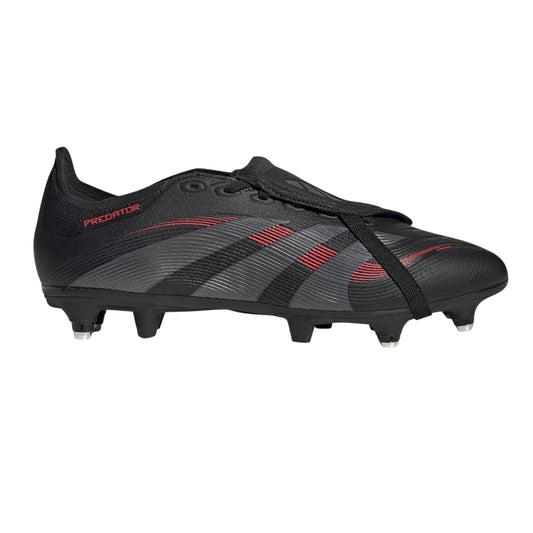 Black - Front - Adidas Mens Predator Club FxG Fold Over Soft Ground Football Boots
