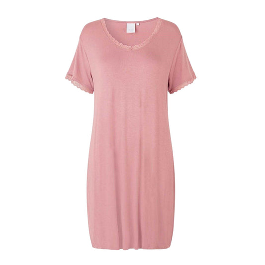 Mahogany - Front - CCDK Copenhagen Womens-Ladies Jacqueline Lace Detail T-Shirt Dress