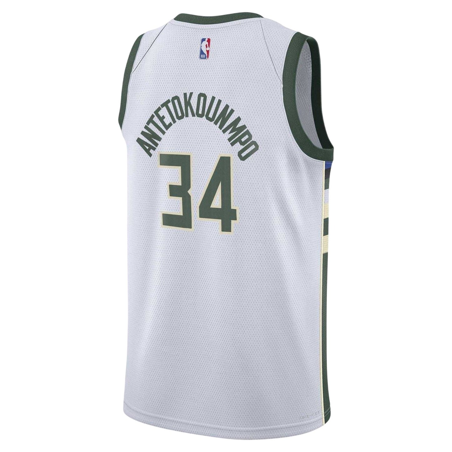 White - Back - Milwaukee Bucks Childrens-Kids Antetokounmpo Basketball Jersey