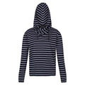 Navy-White - Side - Regatta Womens-Ladies Monsal Striped Hoodie