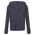 Navy-White - Lifestyle - Regatta Womens-Ladies Monsal Striped Hoodie