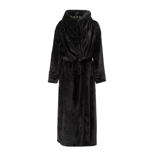 Black - Front - Biba Womens-Ladies Plain Hooded Robe