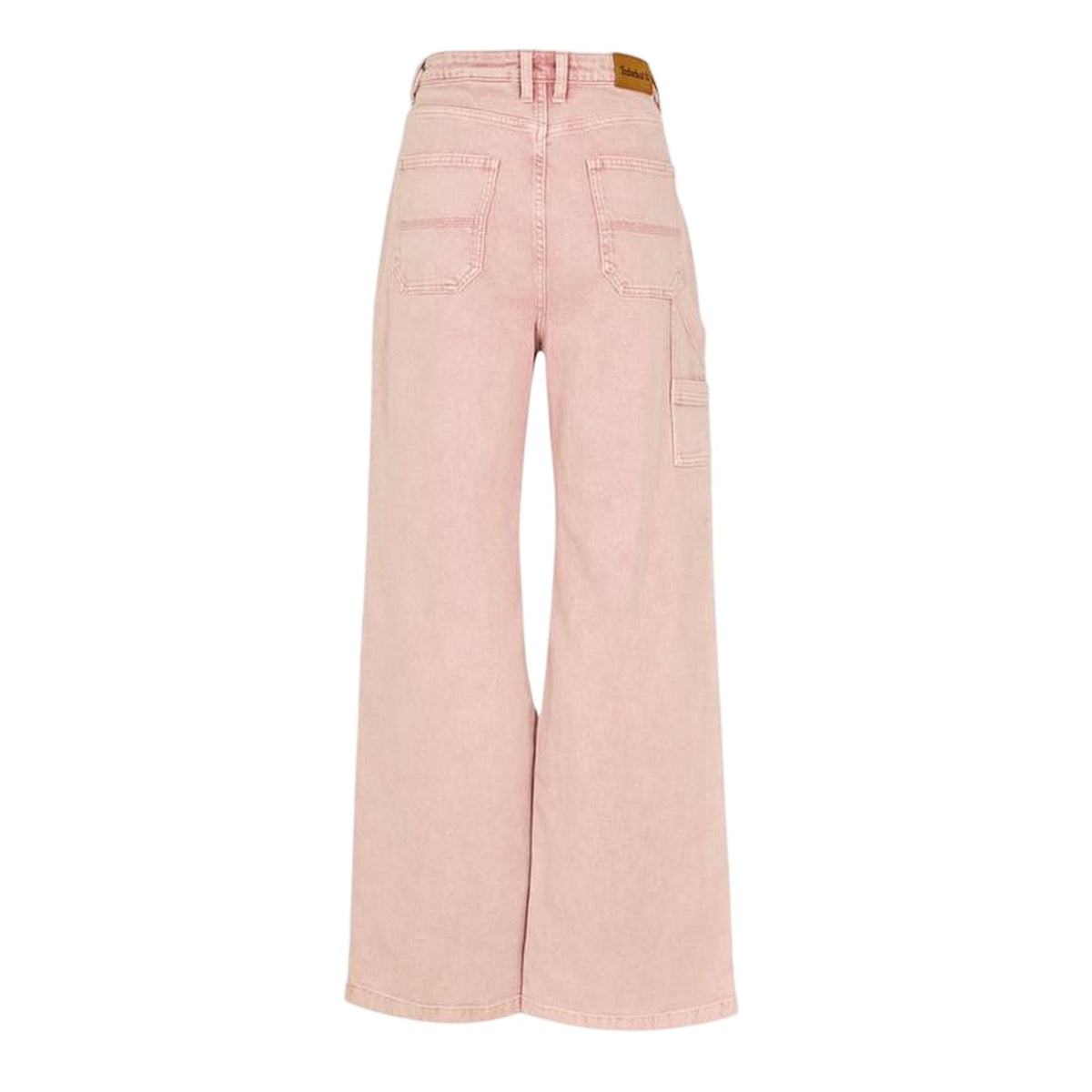 Peach Pink - Back - Timberland Womens-Ladies Washed High Rise Wide Leg Cargo Jeans