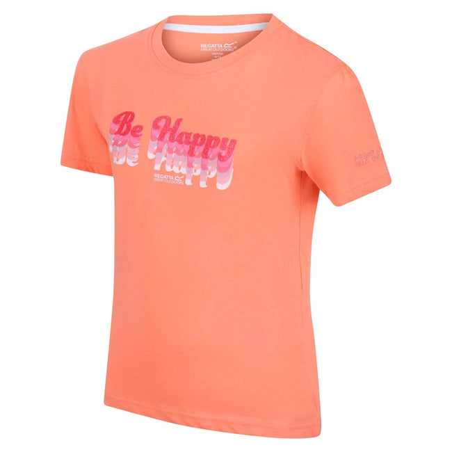 Fusion Coral - Side - Regatta Childrens-Kids Bosley V Be Happy T-Shirt