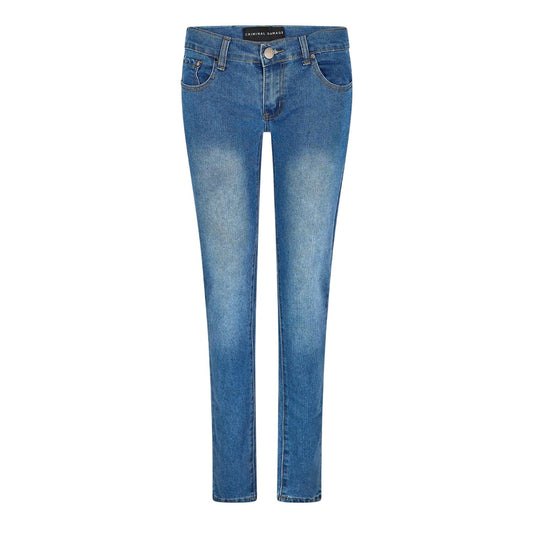 Mid Blue - Front - Criminal Damage Womens-Ladies Denim Skinny Jeans