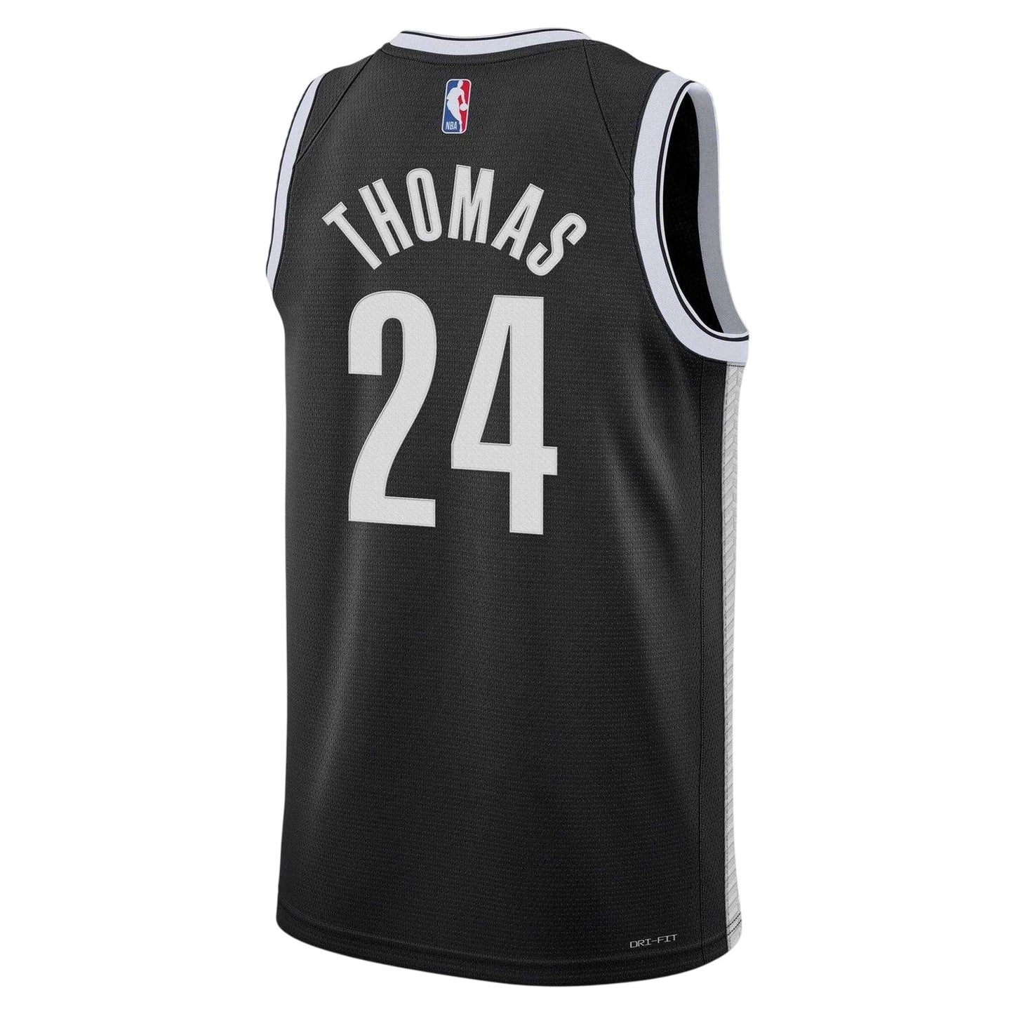 Black - Back - Brooklyn Nets Childrens-Kids Thomas Nike Basketball Jersey