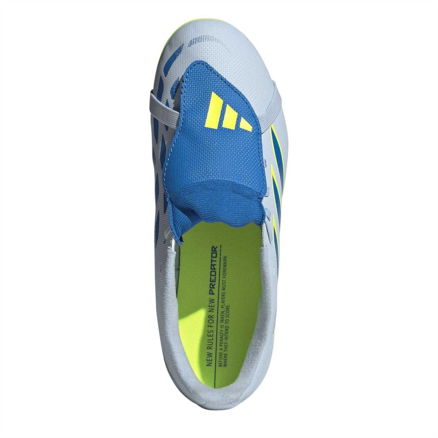 Blue-Yellow - Pack Shot - Adidas Womens-Ladies Predator Club Fold Over Firm Ground Football Boots