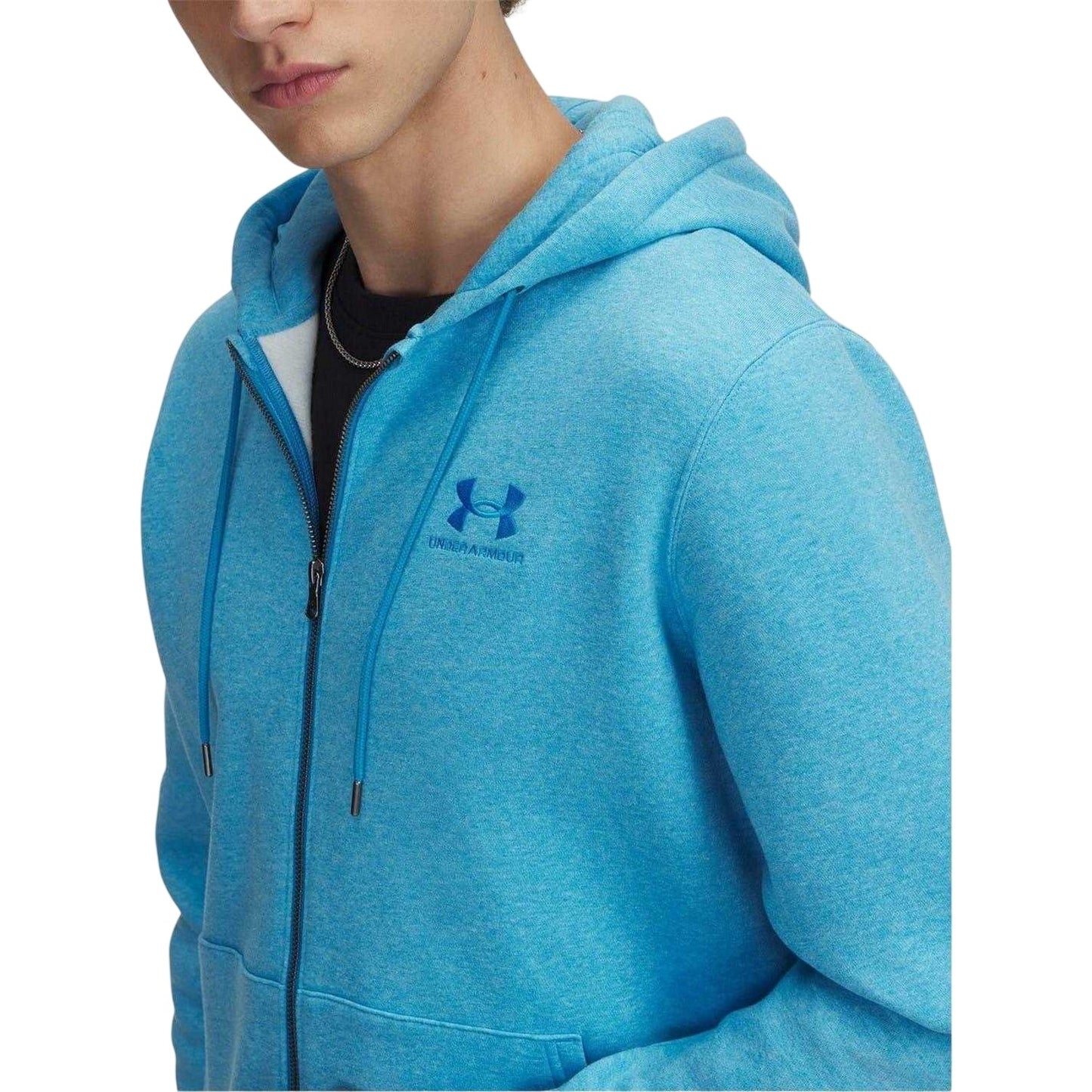 Blue - Side - Under Armour Mens Icon Full Zip Hoodie