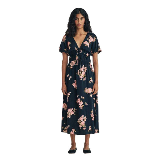 Multicoloured - Front - Nobody´s Child Womens-Ladies Cory Floral Lenzing Ecovero Puff Sleeve Midi Dress