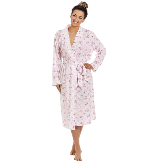 Pink - Front - Camille Womens-Ladies Floral Cotton Lightweight Wrap