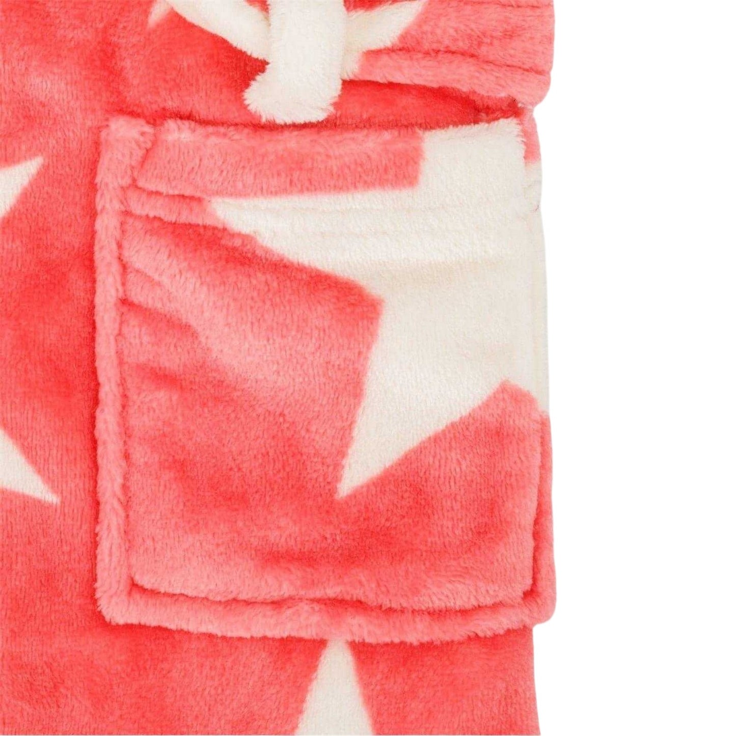 Pink-White - Lifestyle - Star Baby Girls Stars Fleece Hooded Robe