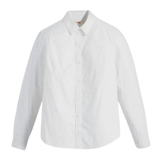 Bright White - Front - Levis Womens-Ladies Collared Regular Long-Sleeved Shirt