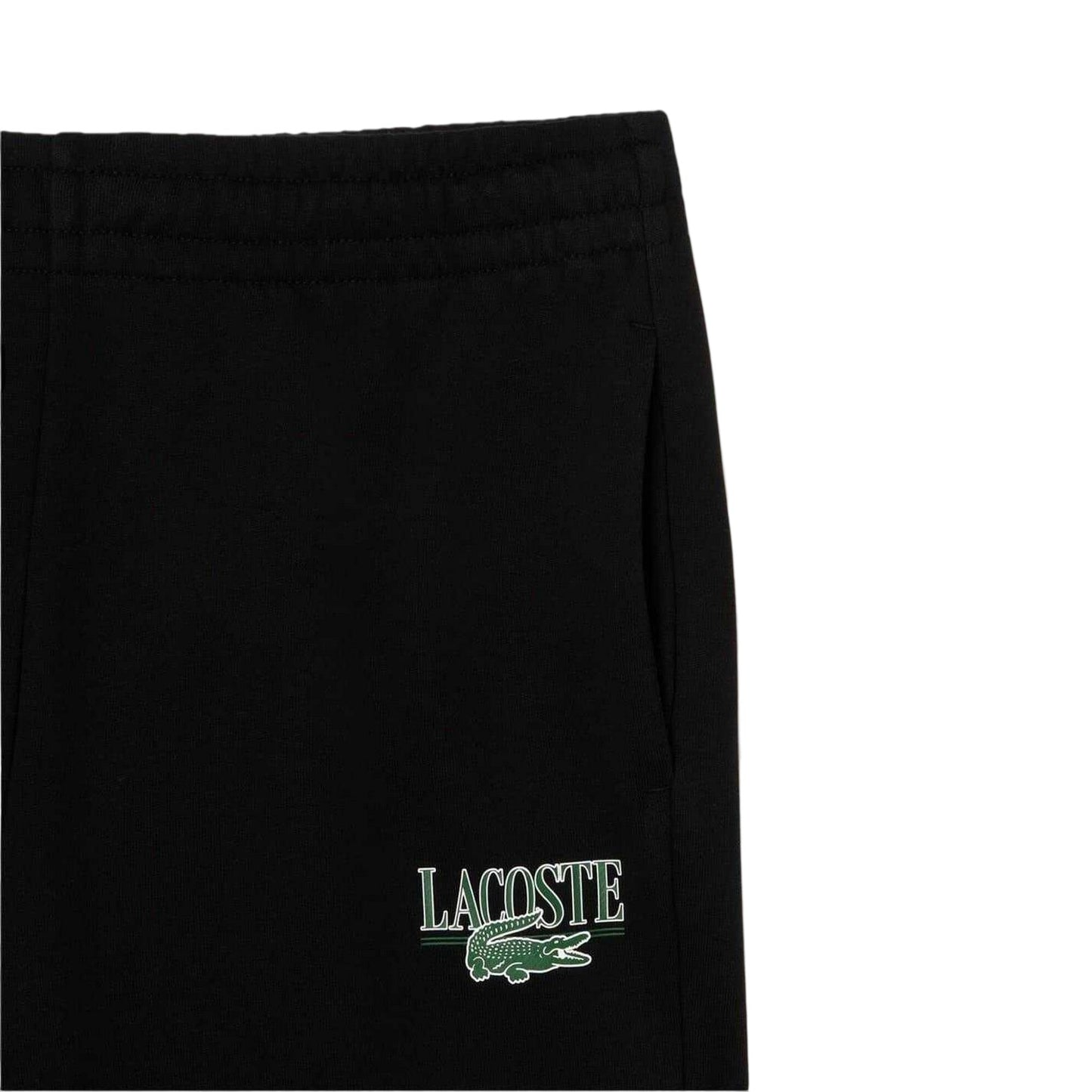 Black - Side - Lacoste Womens-Ladies Loungewear Fleece Relaxed Fit Joggers