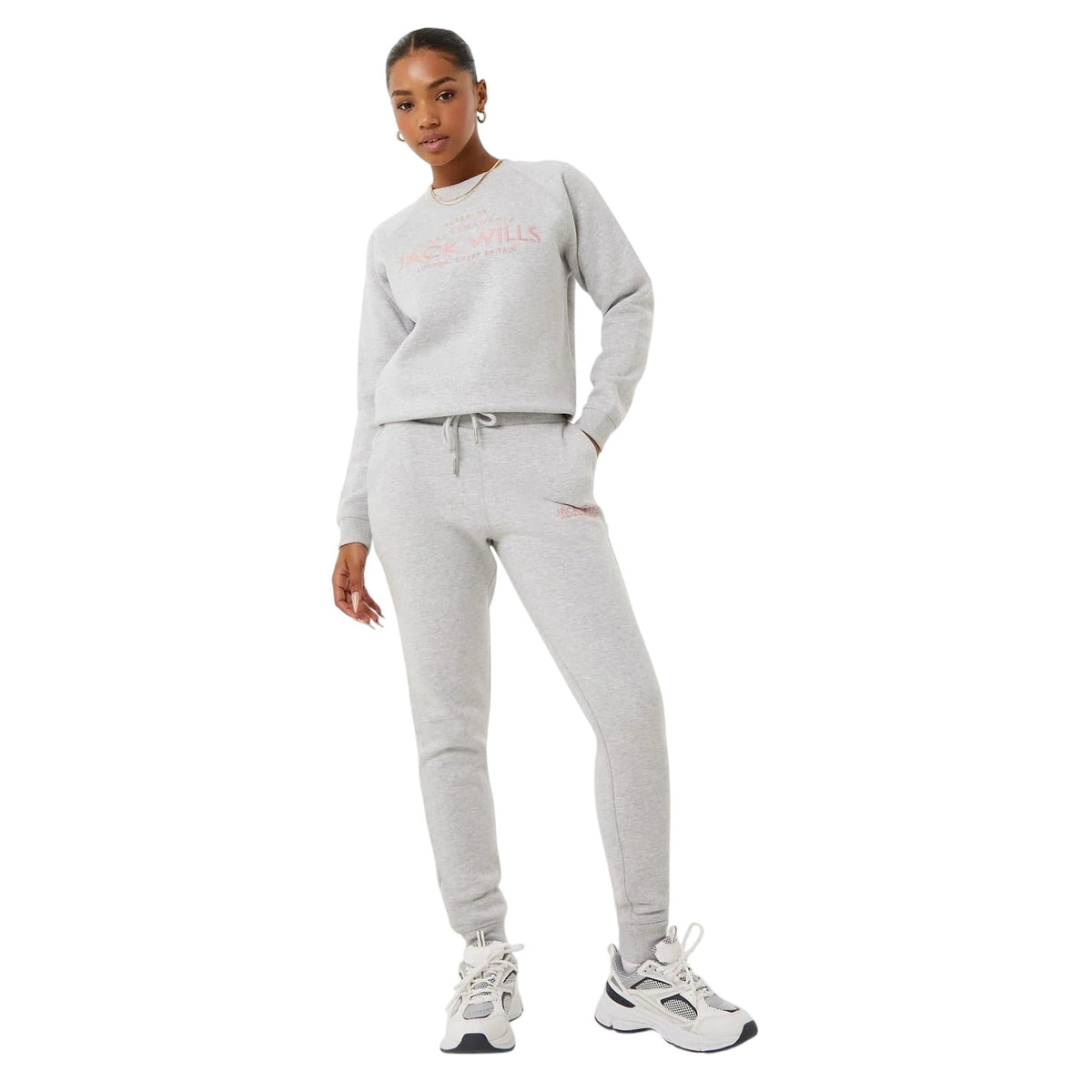 Grey Marl - Lifestyle - Jack Wills Womens-Ladies Hunston Polycotton Joggers