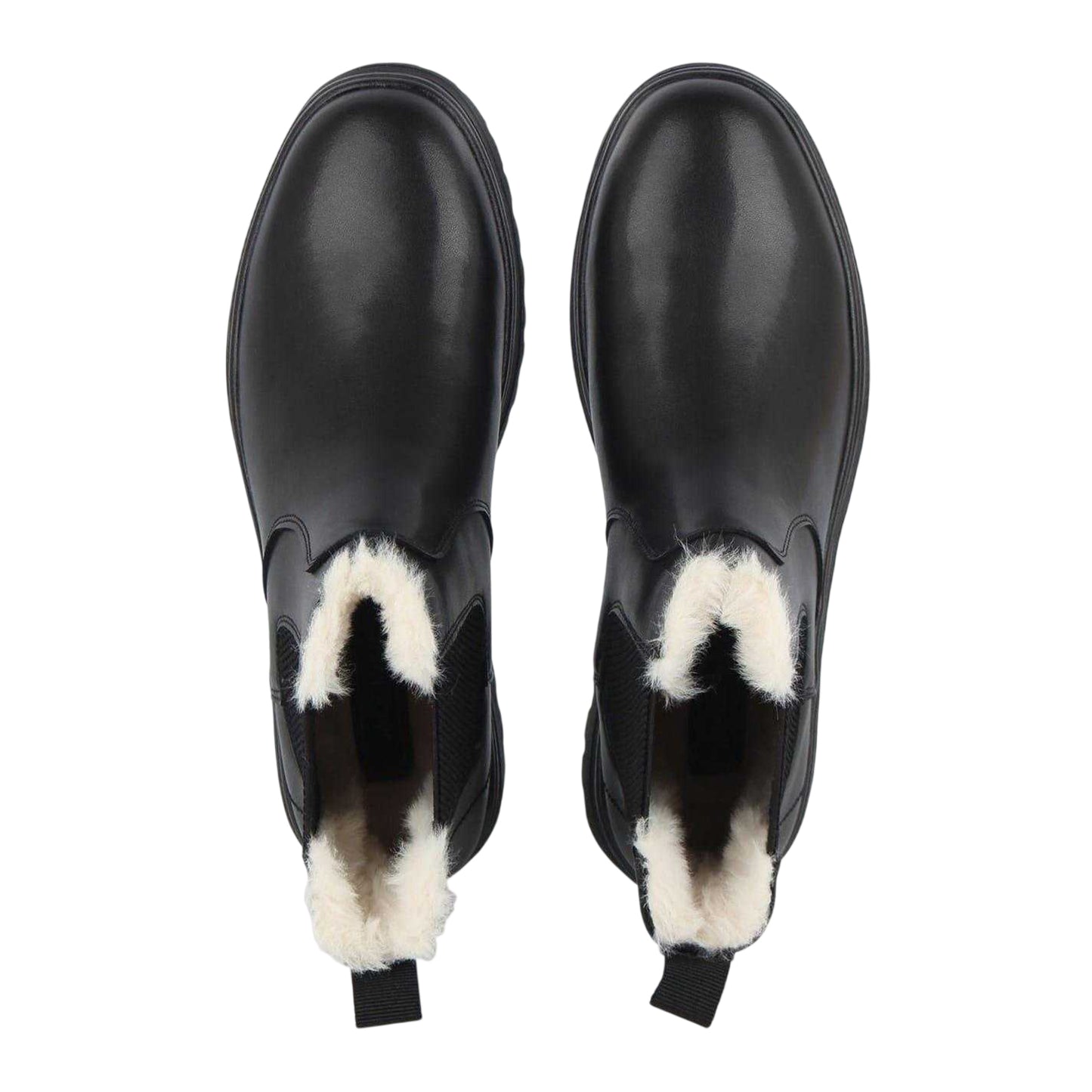 Black - Side - Jack Wills Womens-Ladies Faux Fur Lined Chelsea Boots