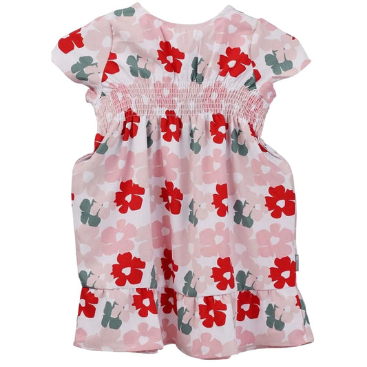 Red - Front - Trespass Girls Ever So Floral Smock Dress