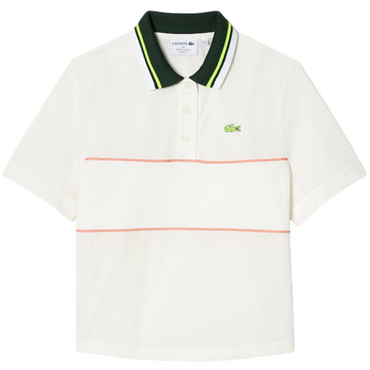 White - Front - Lacoste Womens-Ladies Collared Polo Shirt
