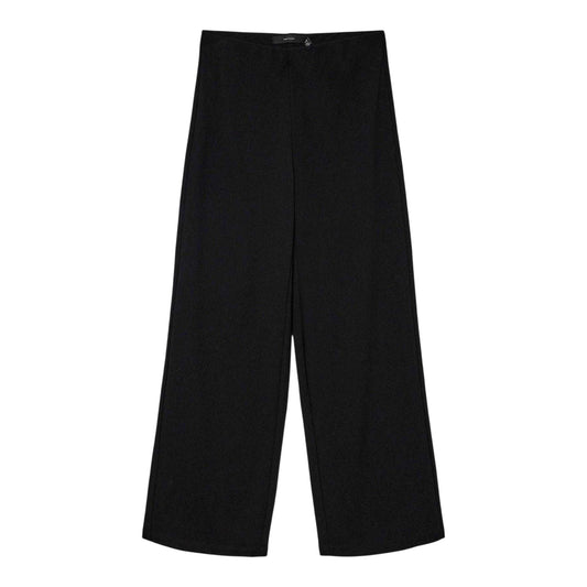 Black - Front - Vero Moda Womens-Ladies Berlin Plain Relaxed Fit Trousers