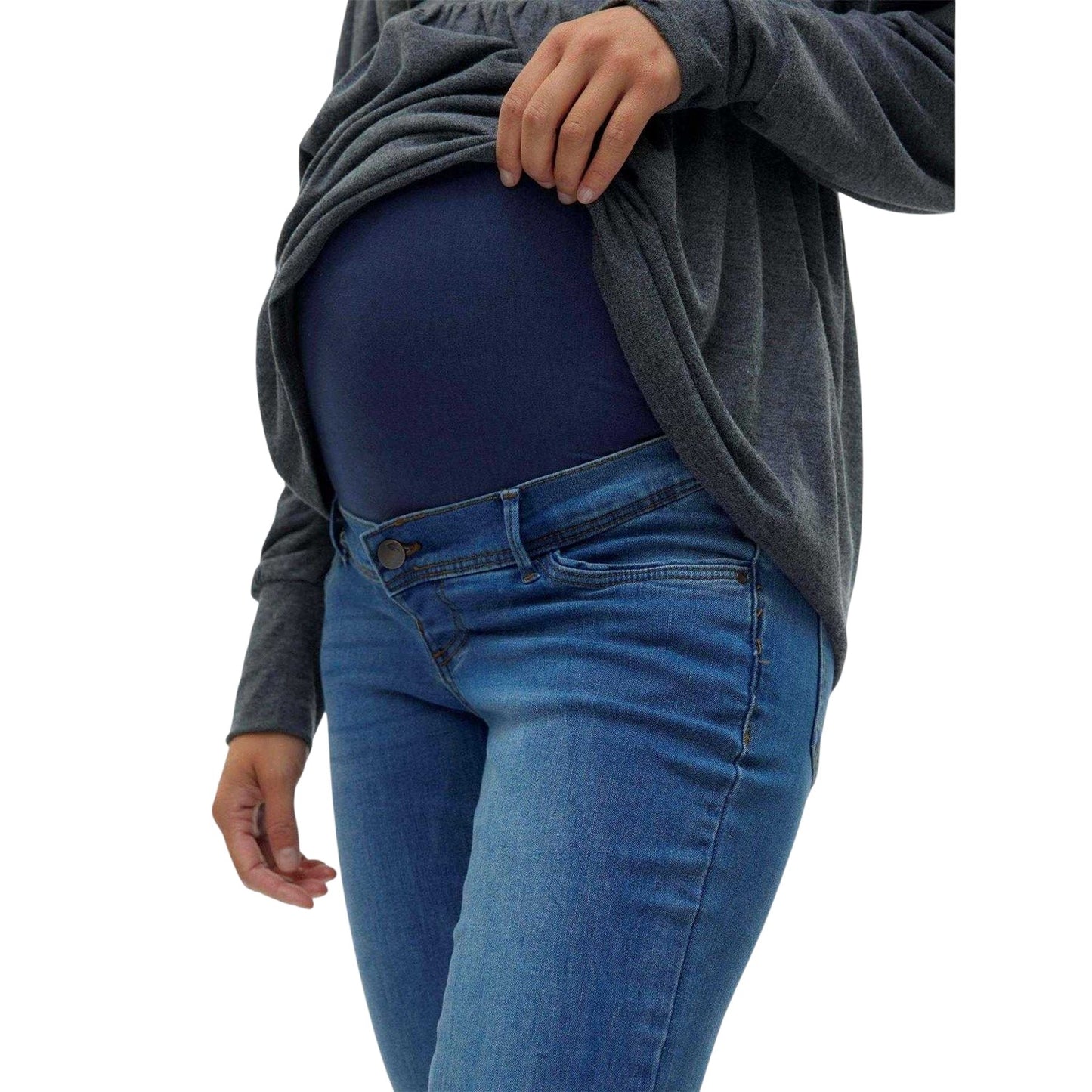 Denim Blue - Lifestyle - Mamalicious Womens-Ladies Mila Maternity Jeans