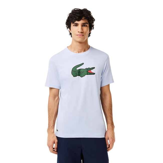 White - Side - Lacoste Mens Logo Ultra Dry Sport T-Shirt