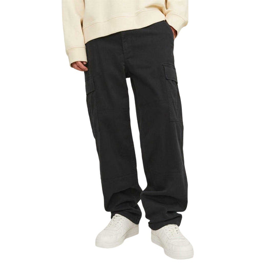 Black - Front - Jack And Jones Mens Loose Cargo Trousers