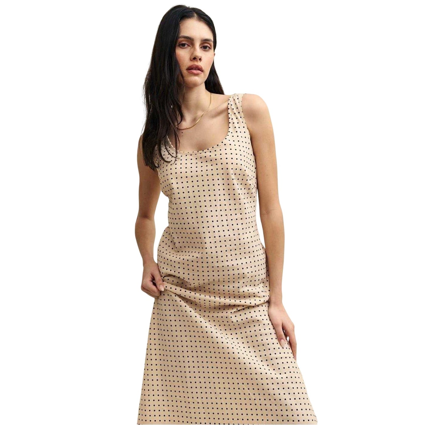 Cream - Side - Nobody´s Child Womens-Ladies Monika Polka Dot Scoop Neck Slip Dress