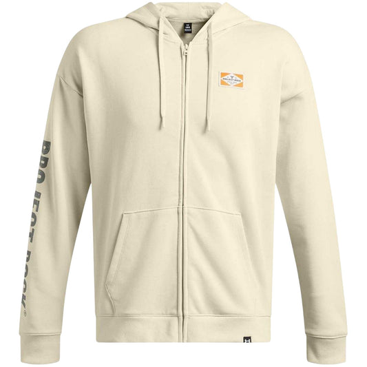 Brown - Front - Under Armour Mens Project Rock Graphic Print Relaxed Fit Full Zip Hoodie