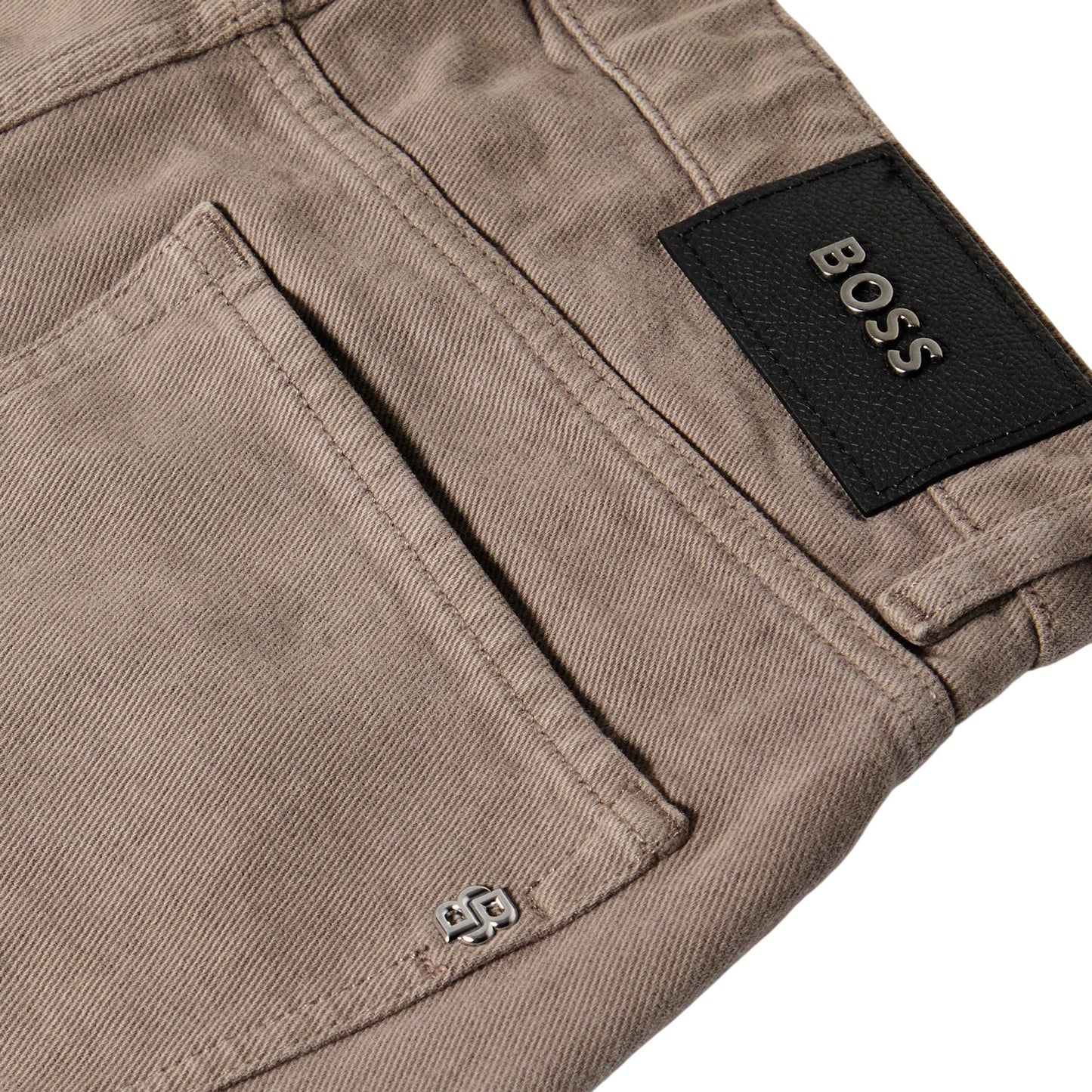 Khaki Brown - Close up - Boss Mens Atacama Denim Slim Jeans