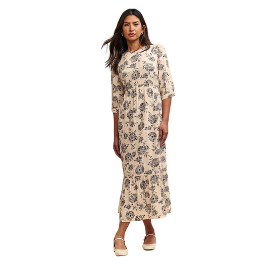 Cream - Front - Nobody´s Child Womens-Ladies Rachel Floral Crew Neck Midi Dress