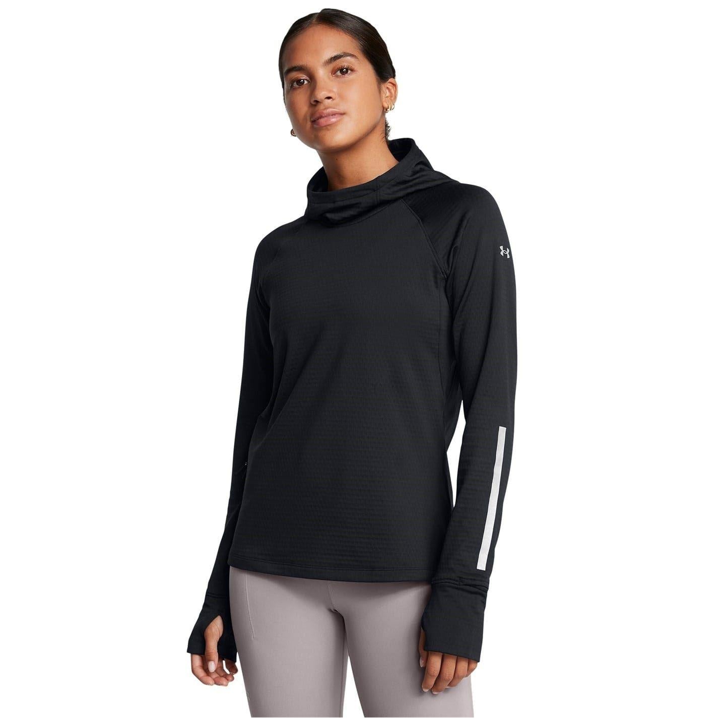 Black - Lifestyle - Under Armour Womens-Ladies Hooded Regular Running Drawstring Hoodie