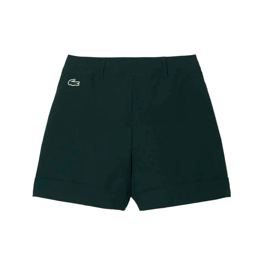 Green - Front - Lacoste Womens-Ladies Taffeta Stretch Golf Shorts